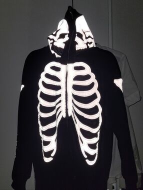 Reflective Glowing Skeleton Zip Up Jacket